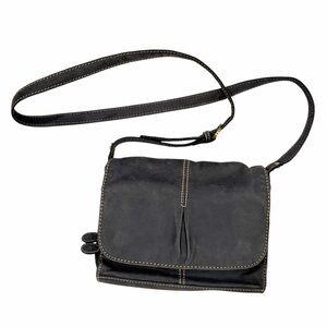 Coldwater Creek Dusty Blue Small Leather Crossbody